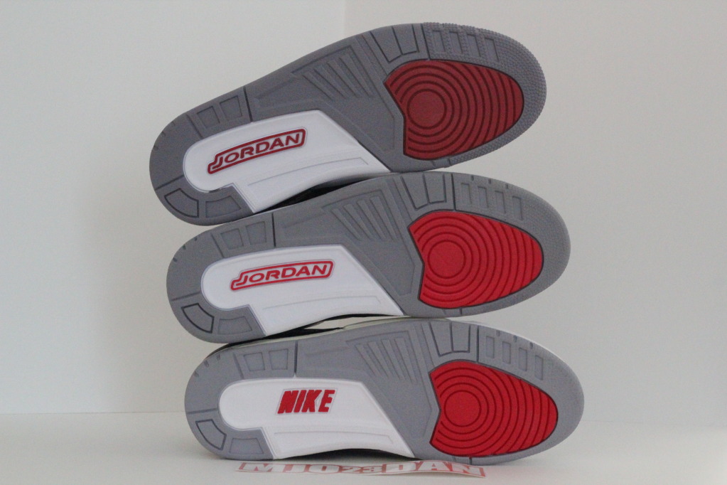 Air Jordan Iii Black Cement 2001 2008 2011 Comparison 3