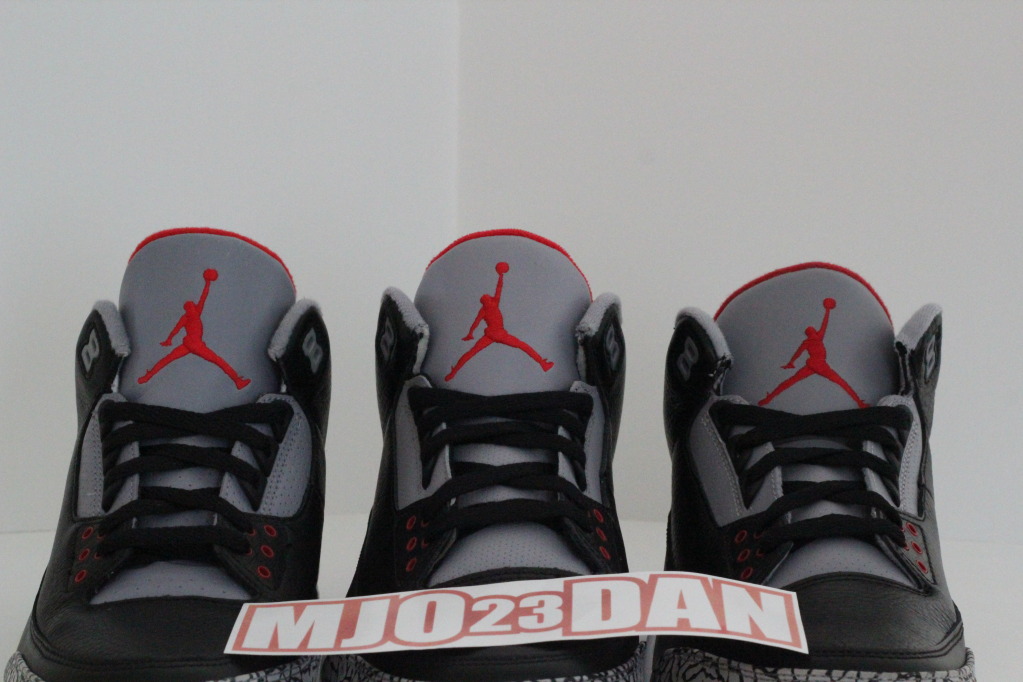 Air Jordan Iii Black Cement 2001 2008 2011 Comparison 4