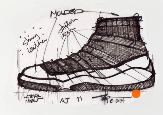 Air Jordan XI Original Sketches By Tinker Hatfield