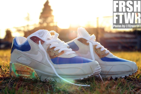 Nike Air Max 90 Blue Slide Park Customs Frsh Footwear 2