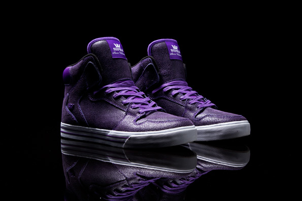 Supra Stevie Wlliams Signature Vaider Purple Cracked Leather 2