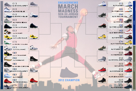 Sneaker News March Madness Non-OG Air Jordan Tournament – Sweet 16 Voting