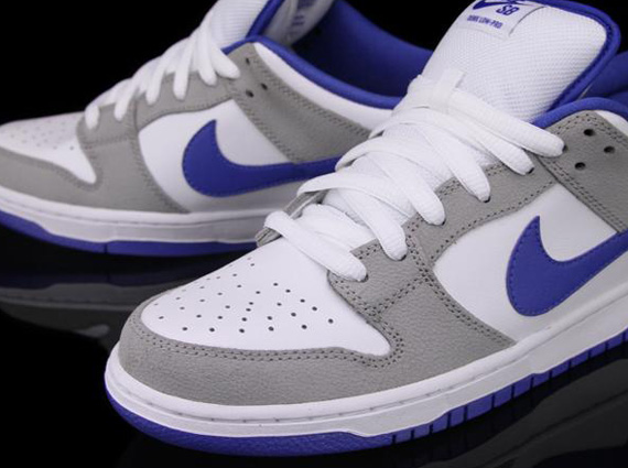 Nike SB Dunk Low Pro - Matte Silver - Varsity Royal - White