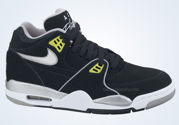 Nike Air Flight 9 Black Metallic Silver Cyber White 2