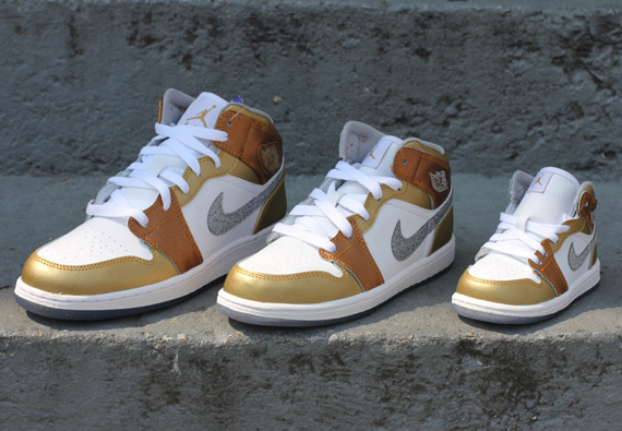 Air Jordan 1 Phat Gs White Matte Silver Metallic Gold 2