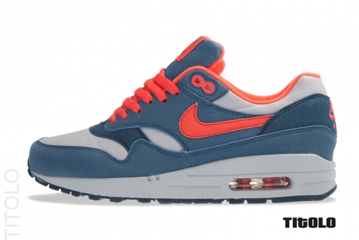 Nike Wmns Air Max 1 Wolf Grey Sunburst Utility Blue 1