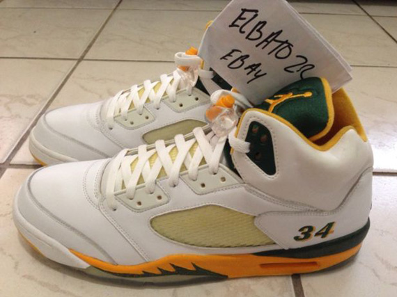 Air Jordan V Ray Allen Sonics Home Set Ebay 4