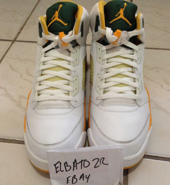 Air Jordan V Ray Allen Sonics Home Set Ebay 6