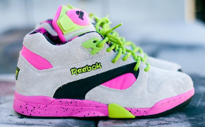 Reebok Court Victory Pump Grey Pink Green 01