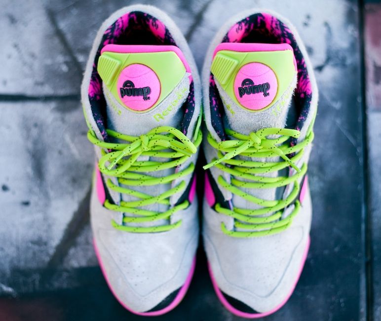 Reebok Court Victory Pump Grey Pink Green 02