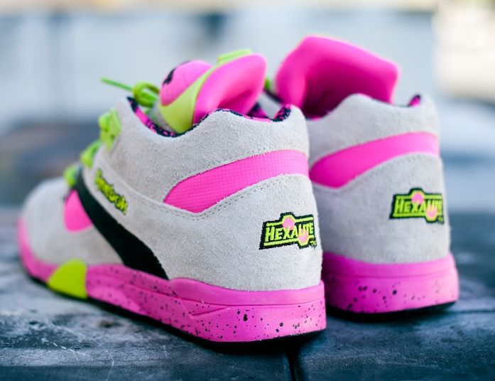 Reebok Court Victory Pump Grey Pink Green 04