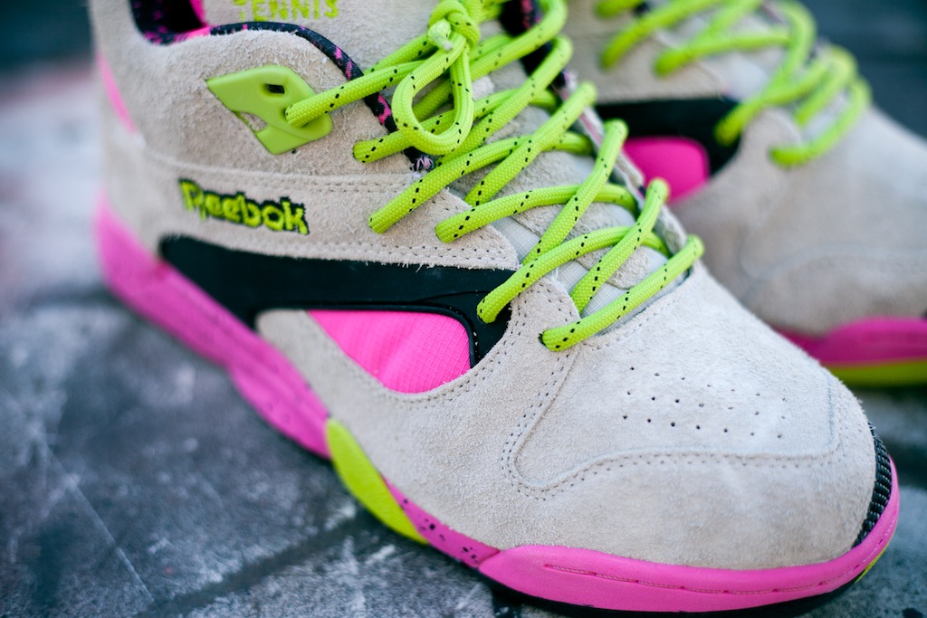 Reebok Court Victory Pump Grey Pink Green 07