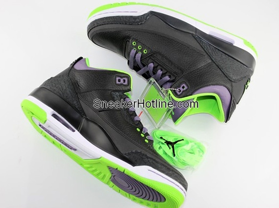 Air Jordan III Retro - Black - Purple - Green
