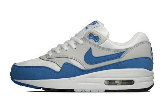 Nike Air Max 1 555766 100 White Varsity Blue Neutral Grey Black