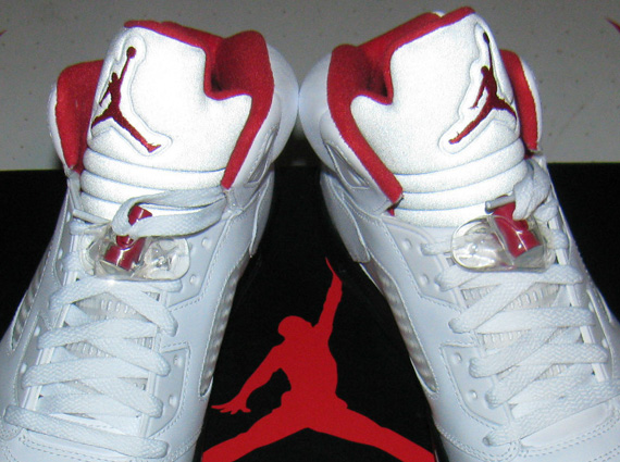 Air Jordan 5 Retro - White - Fire Red - Black