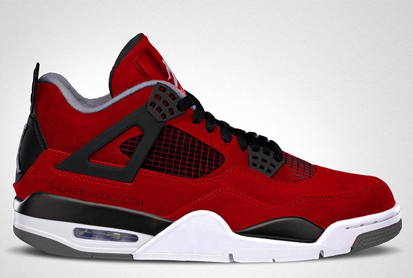 Air Jordan Iv Fire Red Suede Rendering