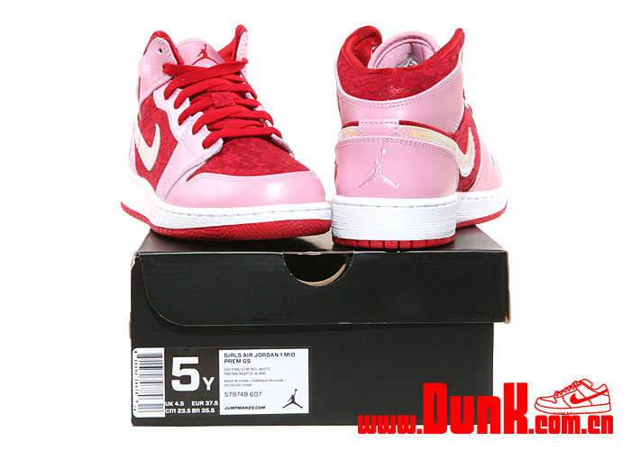 Air Jordan 1 Mid Premium Gs Valentines Day 7