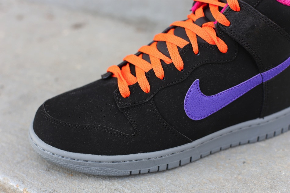 Nike Dunk High Black Court Purple Electric Orange 4