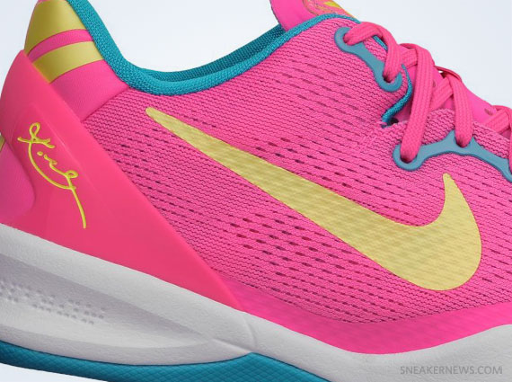 Nike Kobe 8 GS - Dynamic Pink - Electric Yellow - Neo Turquoise