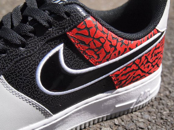 Nike Air Force 1 Low - Black - Total Crimson - Elephant