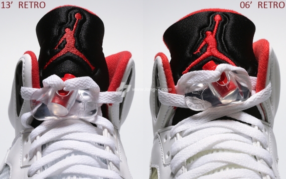 Air Jordan V Fire Red 2006 2013 Comparison 08
