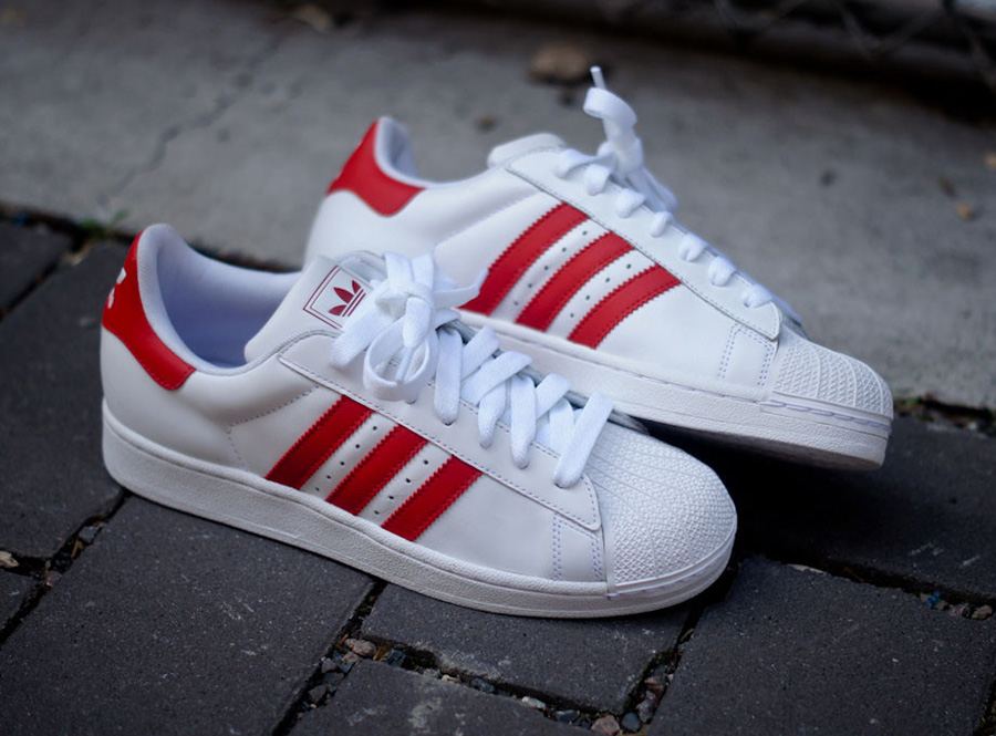 adidas Originals Superstar II - White - Red