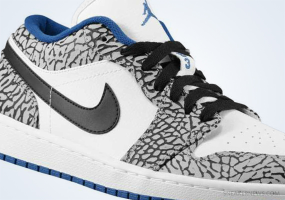 Air Jordan 1 Low - White - Cement Grey - Black - True Blue