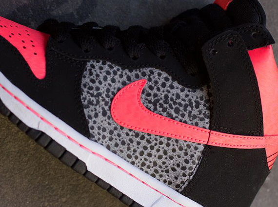 Nike Dunk High GS "Safari" - Black - Atomic Red