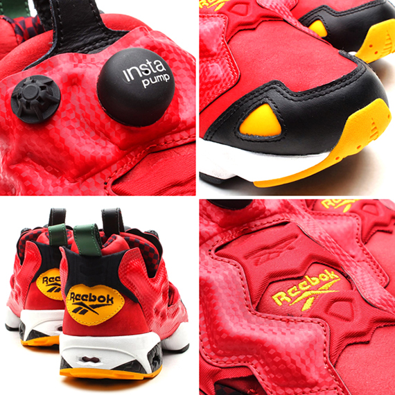 Reebok Insta Pump Fury Red Yellow Black Checker 3