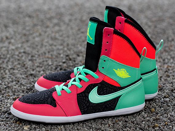 Air Jordan 1 Skinny High GS - Atomic Red - Volt - Green Glow