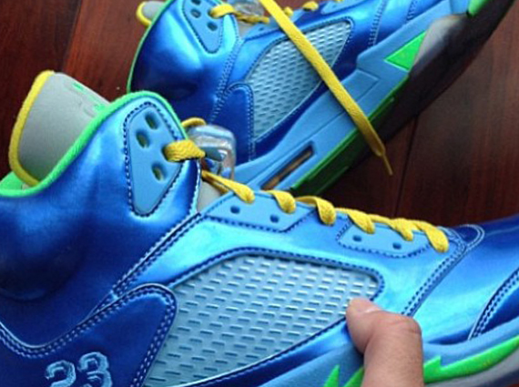 Air Jordan 5 GS – Metallic Blue – Yellow – Green