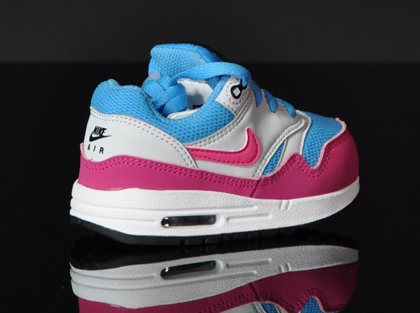 Nike Air Max 1 Td Vivid Blue Vivid Pink Wlf Grey 4
