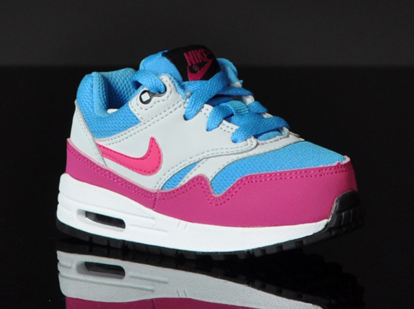 Nike Air Max 1 Td Vivid Blue Vivid Pink Wlf Grey 5