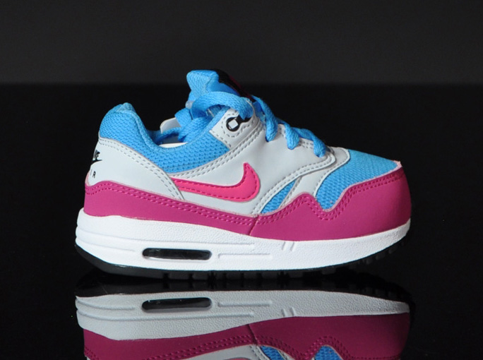 Nike Air Max 1 Td Vivid Blue Vivid Pink Wlf Grey