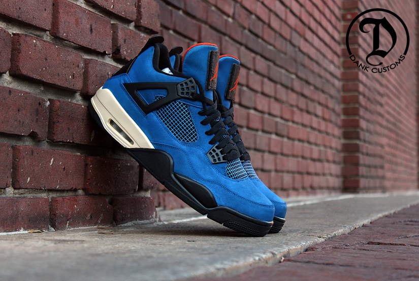 Air Jordan Iv Blue Undefeated Custom 01