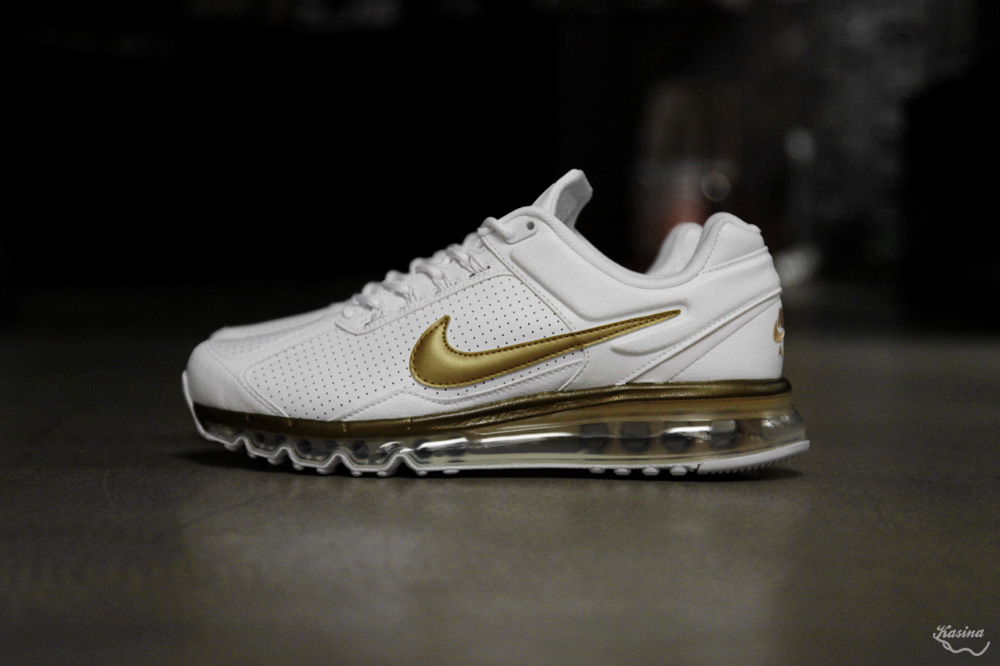 Nike Air Max 2013 Leather White Metallic Gold 5