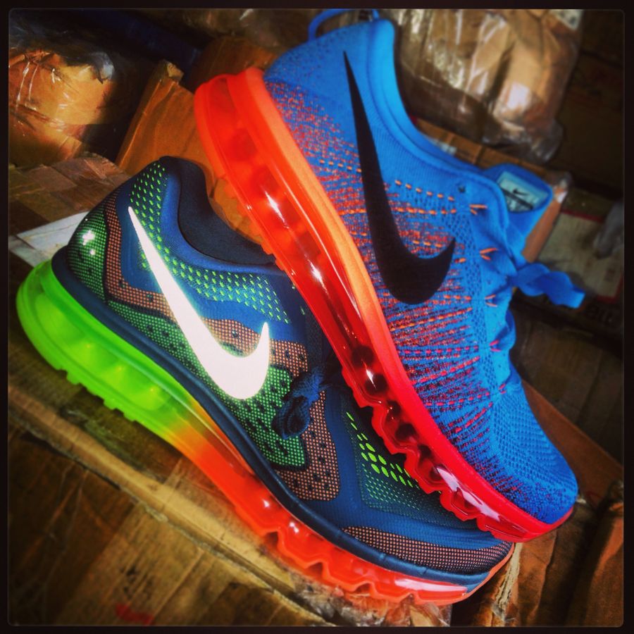 Nike Air Max Flyknit Blue Orange Red 01