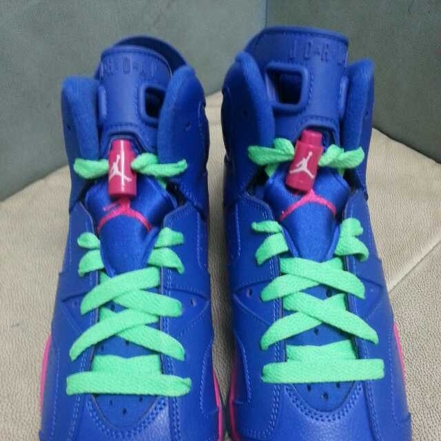 Air Jordan 6 Gs Purple Green Pink 01
