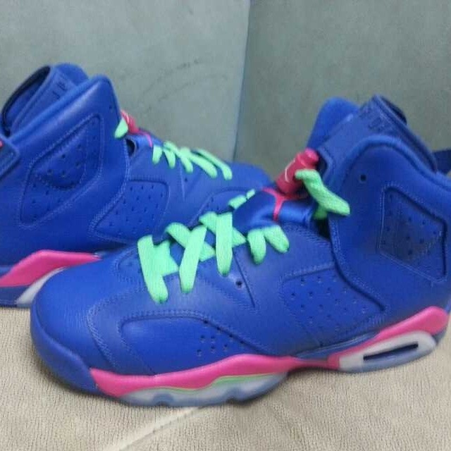 Air Jordan 6 Gs Purple Green Pink 03