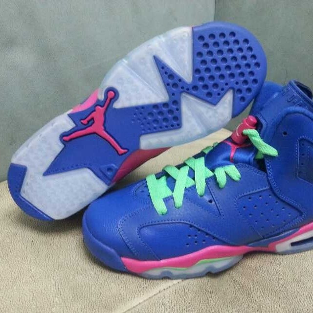 Air Jordan 6 Gs Purple Green Pink 05