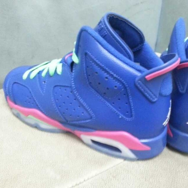 Air Jordan 6 Gs Purple Green Pink 06