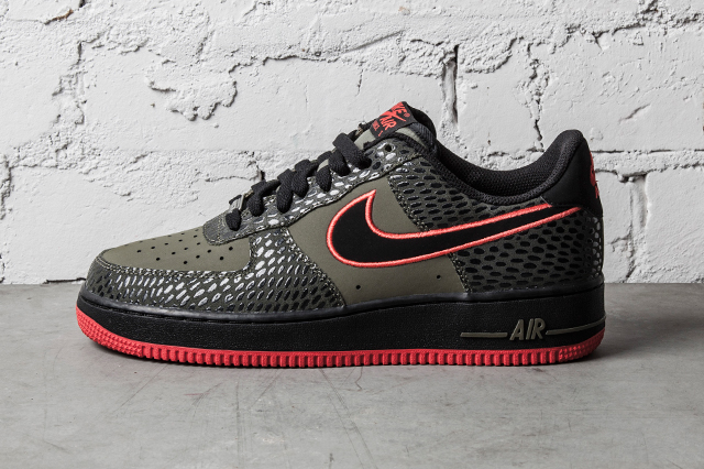 Nike Air Force 1 Scales Medium Olive Light Crimson 02