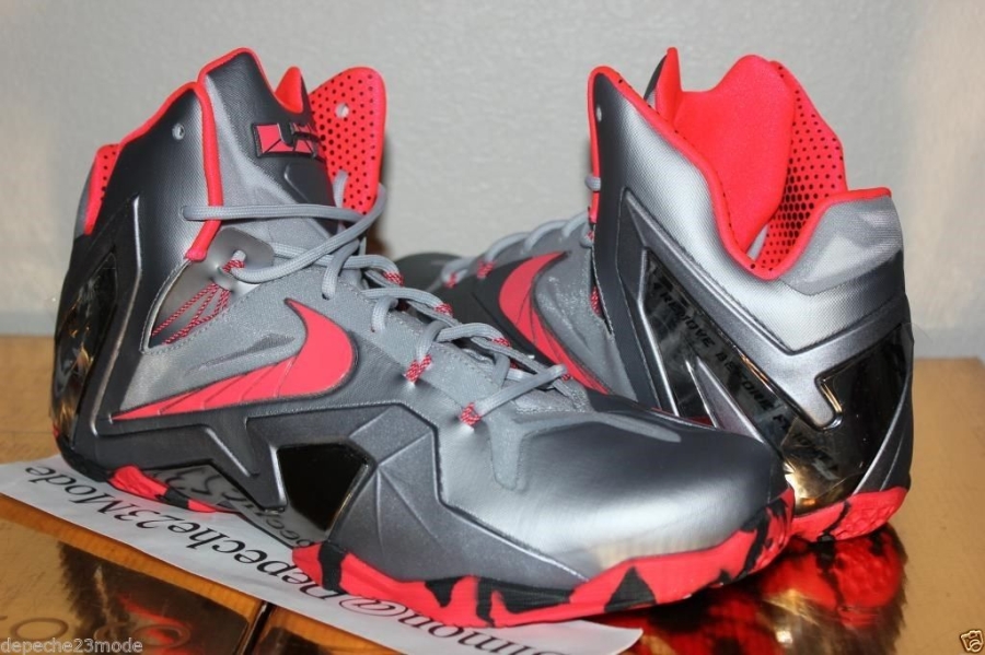 Nike Lebron 11 Elite Wolf Grey Crimson Cool Grey Black 13