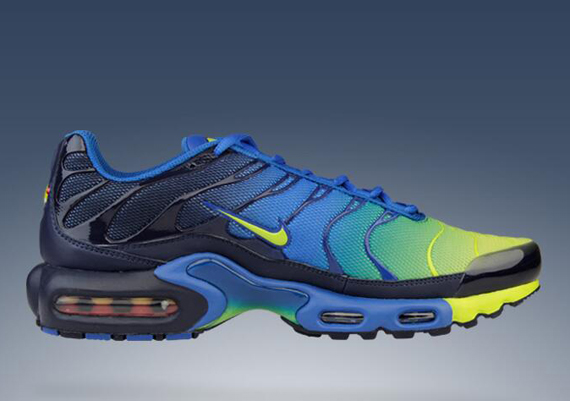 Nike Air Max Plus "Multi-Color Gradient" in Blue, Green, and Yellow