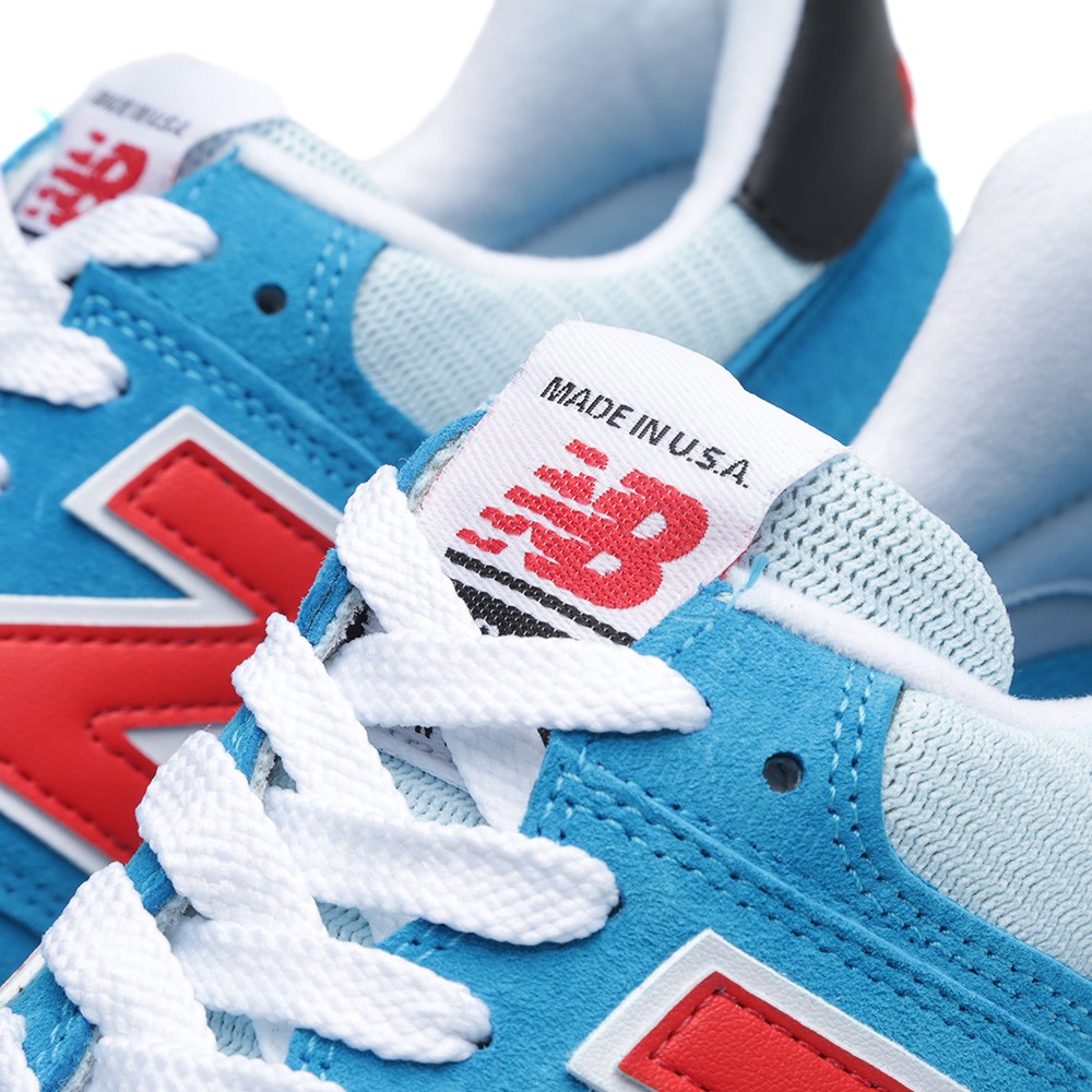 New Balance 574 Made Usa Aqua Blue Salmon 04