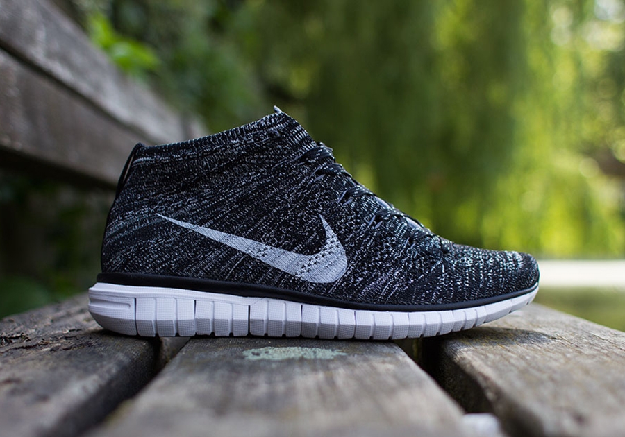Nike Free Flyknit Chukka – Black – Pure Platinum – Dark Grey