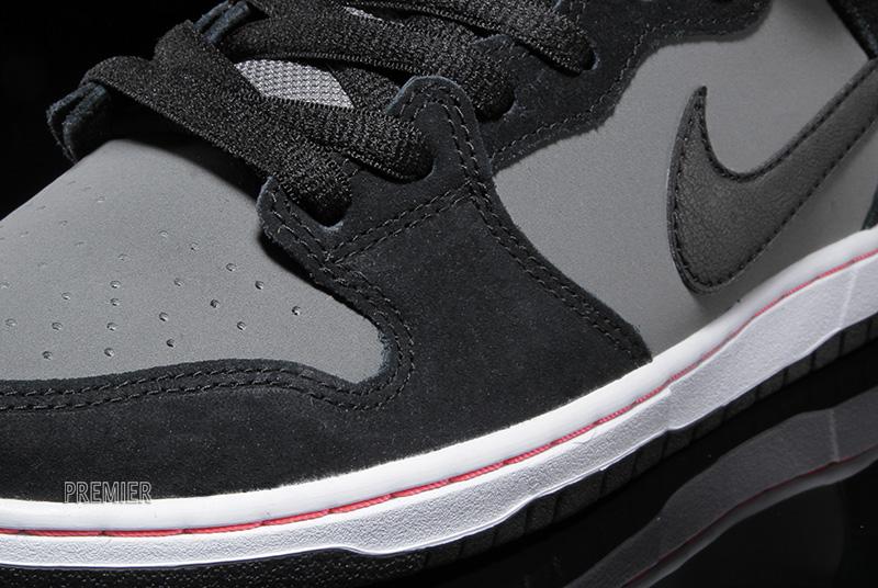 Nike Sb Dunk Mid Black Medium Base Grey Laser Crimson 04