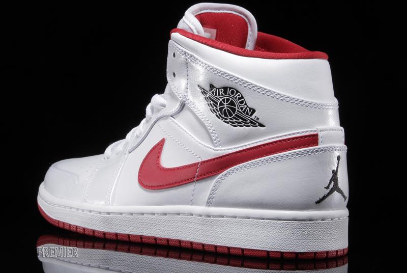 Air Jordan 1 Mid White Black Gym Red 05