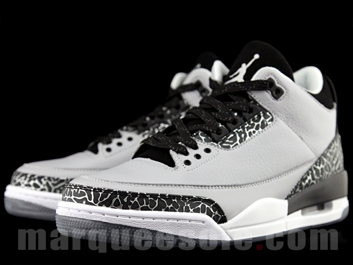 Jordan 3 Wolf Grey Metallic Silver Black White 05