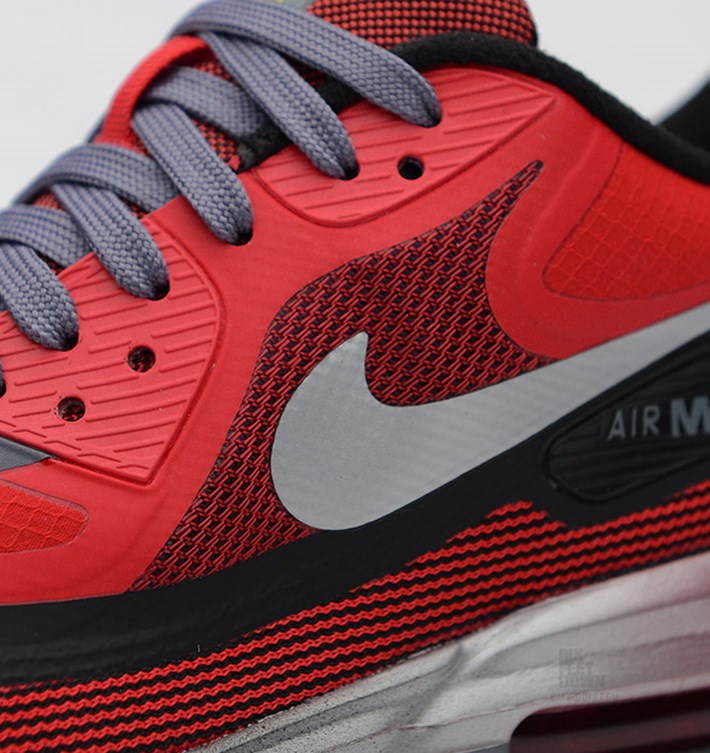 Nike Air Max Lunar90 Gs University Red Black Metallic Silver 05